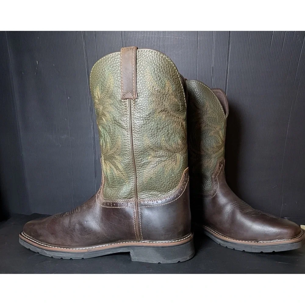 Justin Men's Driller Stampede SE4688 Western Steel Toe Work Boots 14 EE